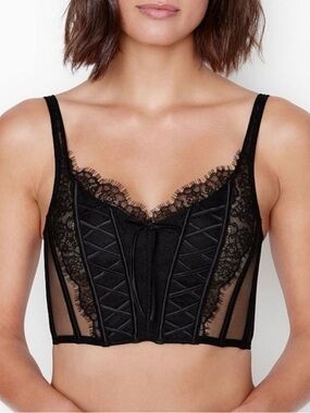 Victoria’s Secret NEW dream angels lace up corset black lace small